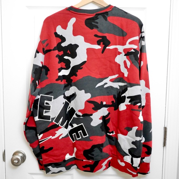 SUPREME/ NIKE ARC CREWNECK RED CAMO/ SIZE LARGE SS22 WEEK 14/ (IN HAND A… - Picture 2 of 10